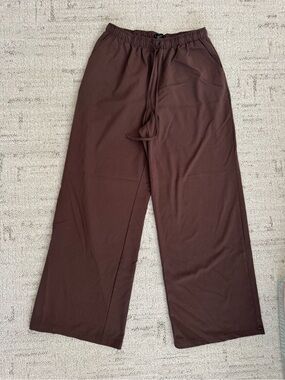 Wide Leg Drawstring Pants in Brown